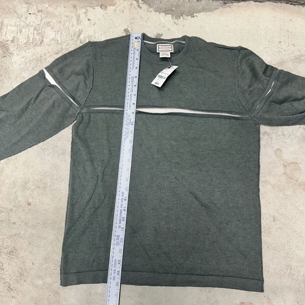 Arizona Jean Company‎ Mens Medium Thyme Green Long Sleeve Crew Neck Sweater
